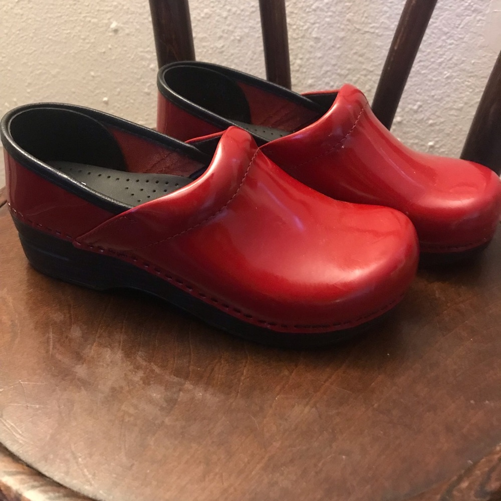 Red Dansko Clogs - like new